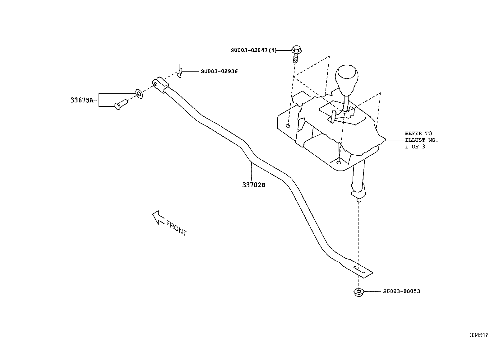 SU003-04598 LEVER ASSY, SHIFT (FOR FLOOR SHIFT) product image