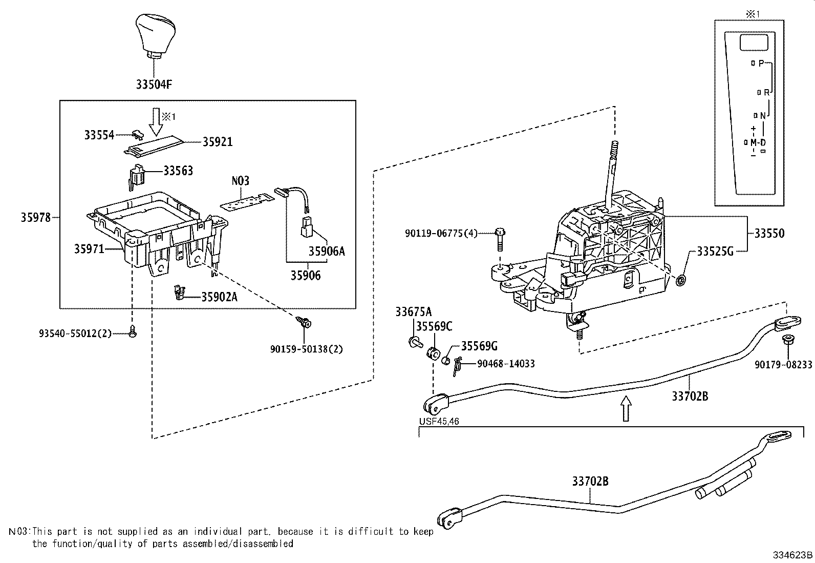 33504-50310 KNOB SUB-ASSY, SHIFT LEVER product image
