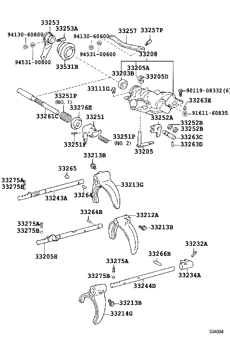 33230-0S010 FORK, GEAR SHIFT, NO.3 product image