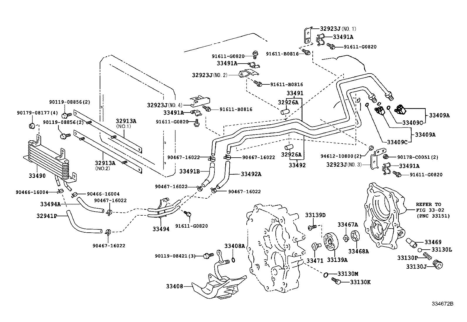 32923-36080 CLAMP, MANUAL TRANSMISSION OIL COOLER TUBE, NO.4 product image