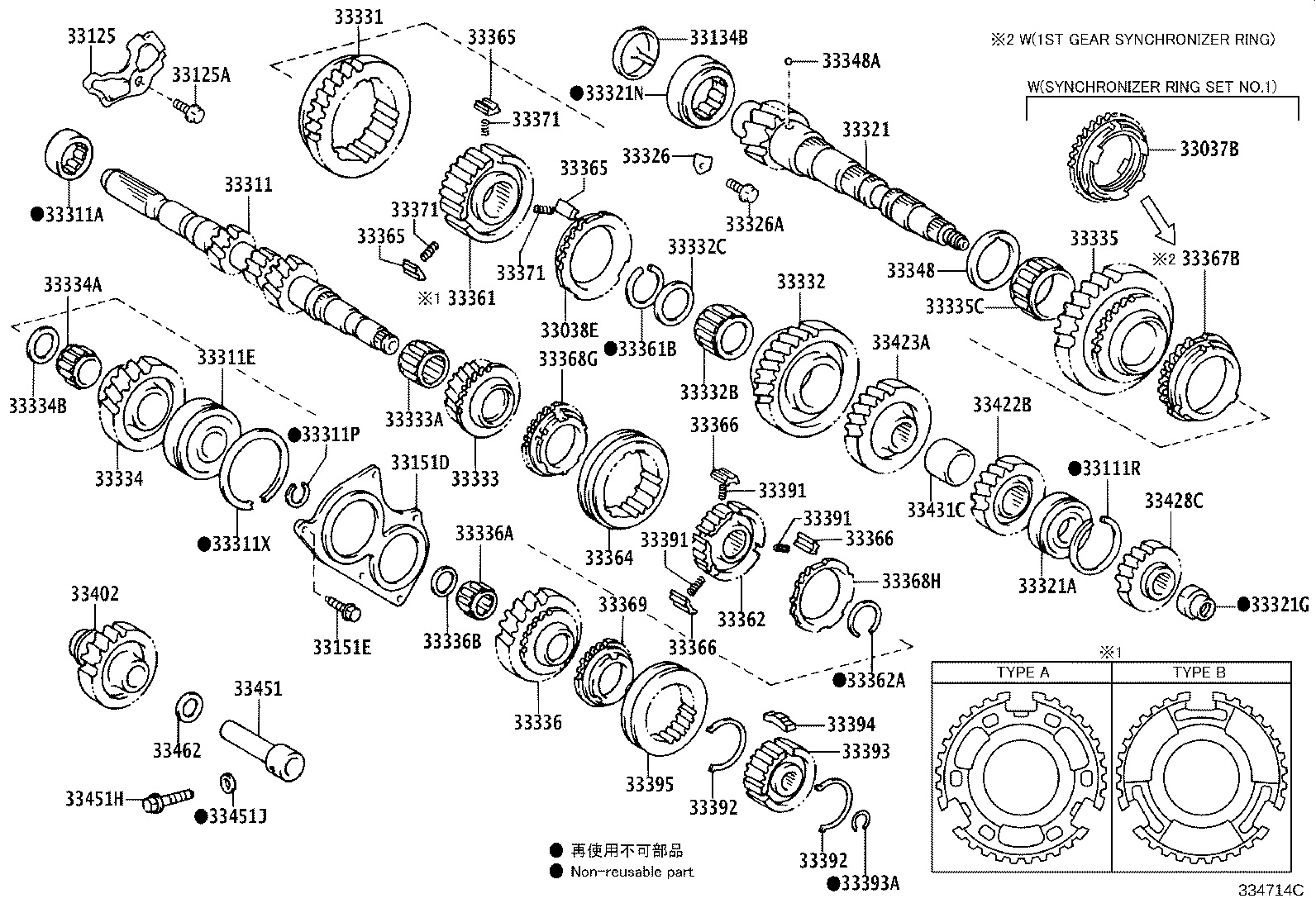 Toyota 33348-0D020 WASHER, 1ST GEAR THRUST