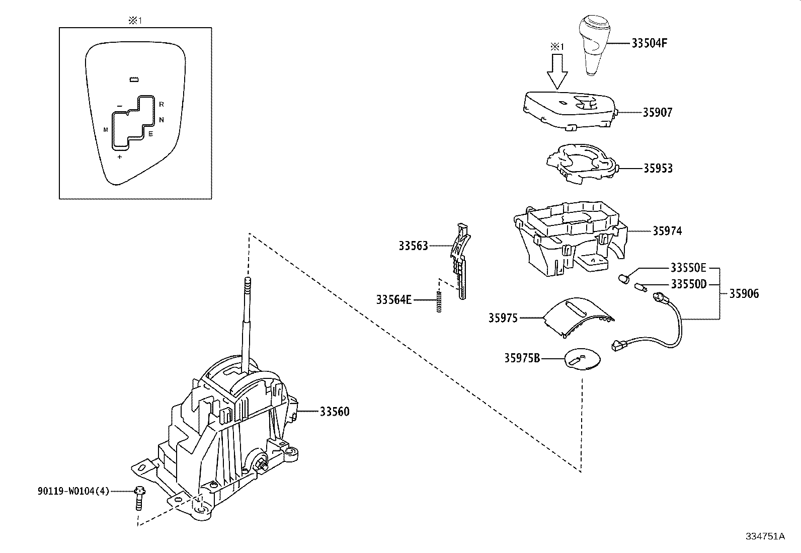 33530-05110 LEVER ASSY, SHIFT (FOR FLOOR SHIFT) product image