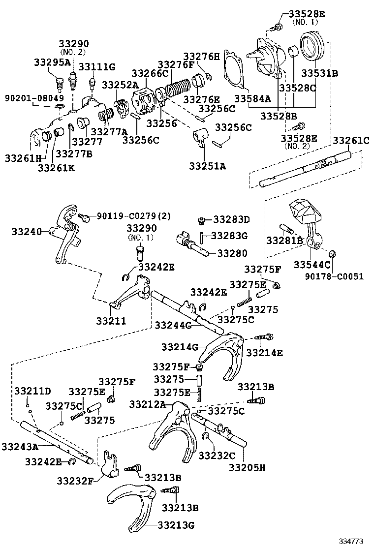 33261-02030 SHAFT, SHIFT & SELECT LEVER product image