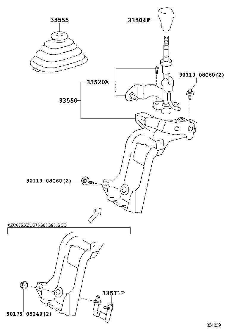 33830-37530 CABLE TRANSMISSION CONTROL SELECT (FOR FLOOR SHIFT) product image
