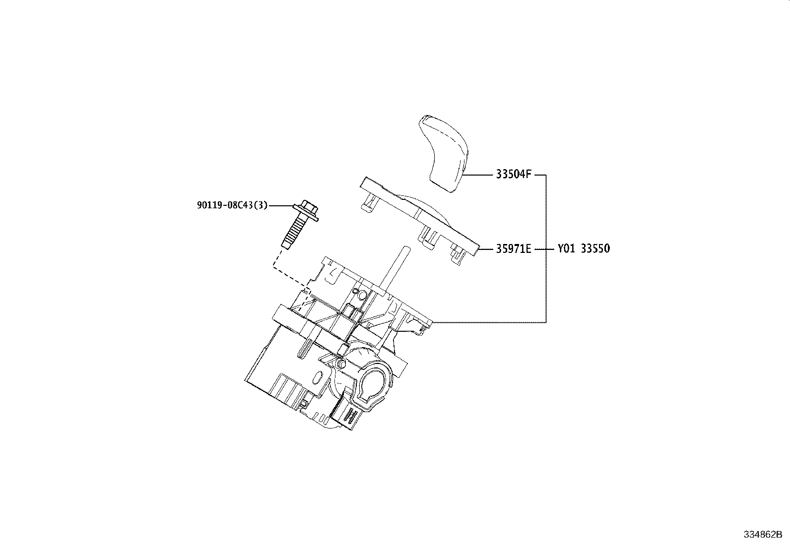 33560-28100 UNIT ASSY, SHIFT LOCK CONTROL product image