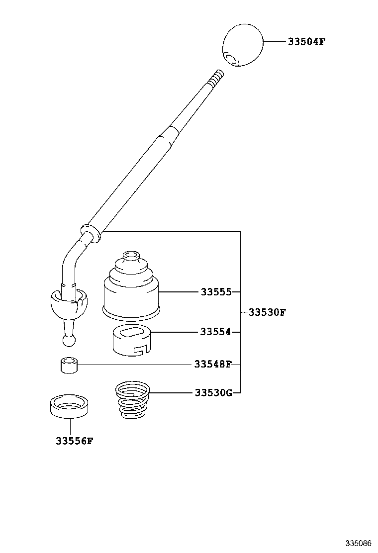 33530-60210 LEVER ASSY, SHIFT (FOR FLOOR SHIFT) product image