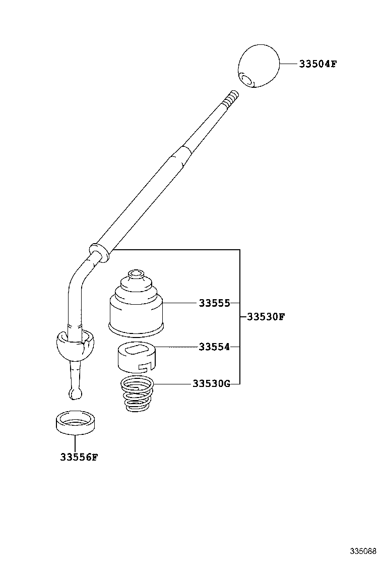 33530-60210 LEVER ASSY, SHIFT (FOR FLOOR SHIFT) product image