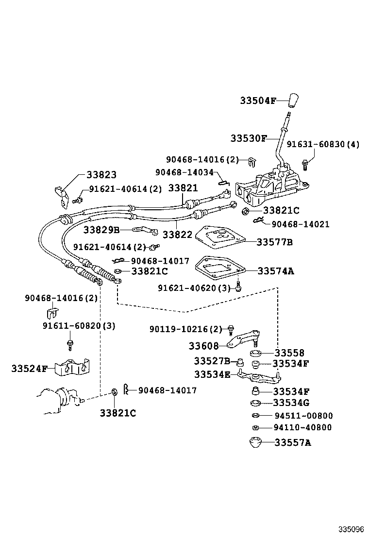 33823-20140 BRACKET, TRANSMISSION CONTROL CABLE, NO.1 product image