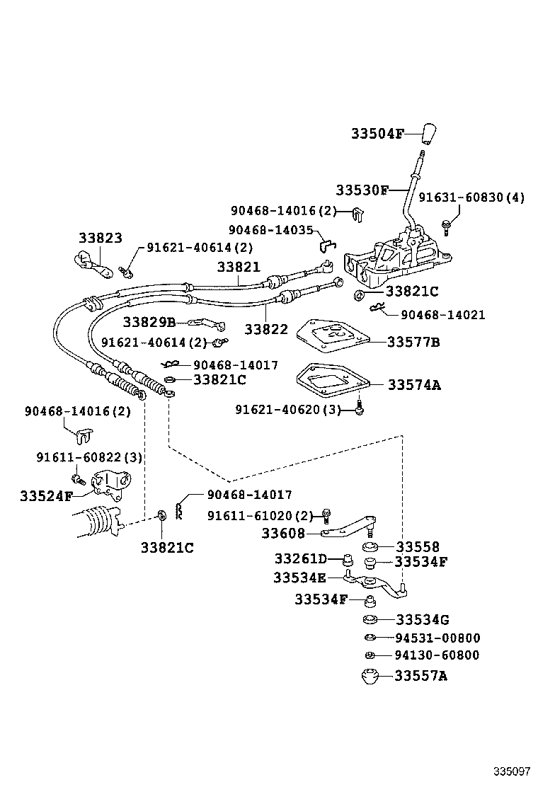 33823-20140 BRACKET, TRANSMISSION CONTROL CABLE, NO.1 product image