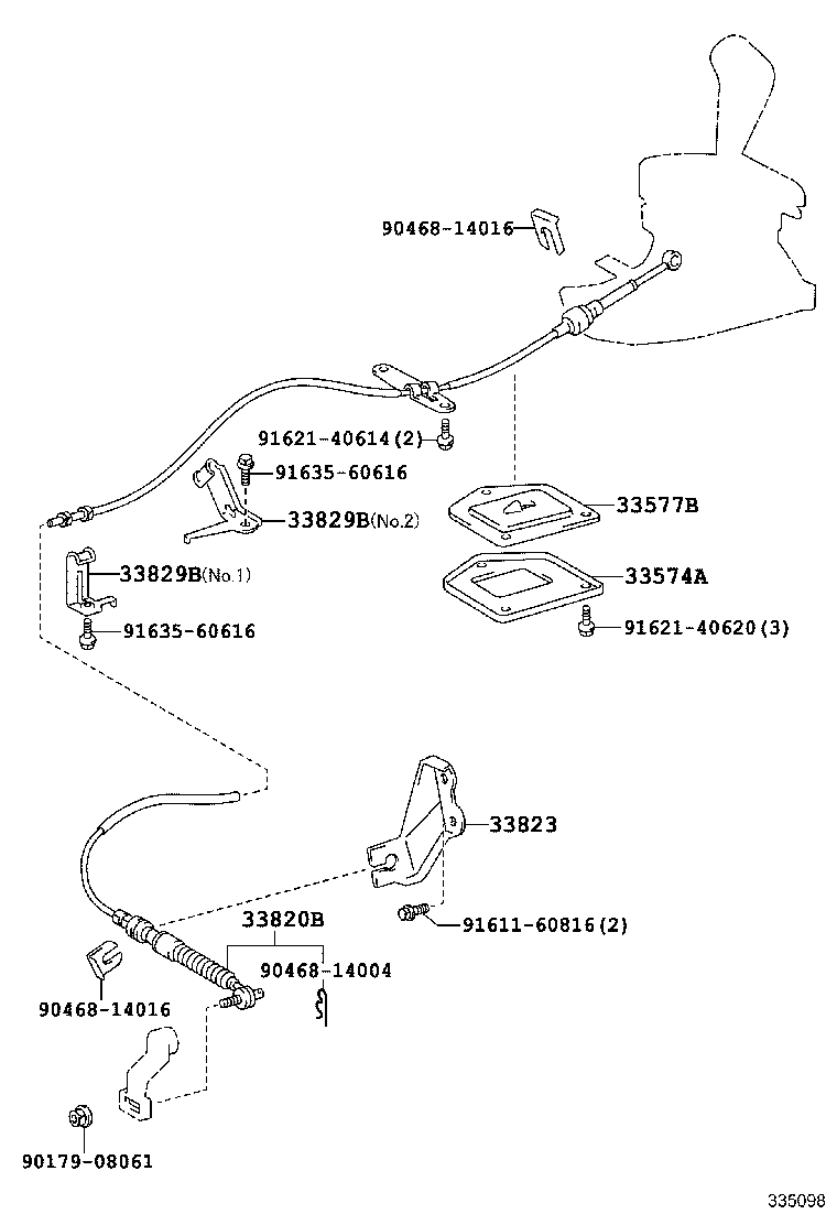 33823-20140 BRACKET, TRANSMISSION CONTROL CABLE, NO.1 product image