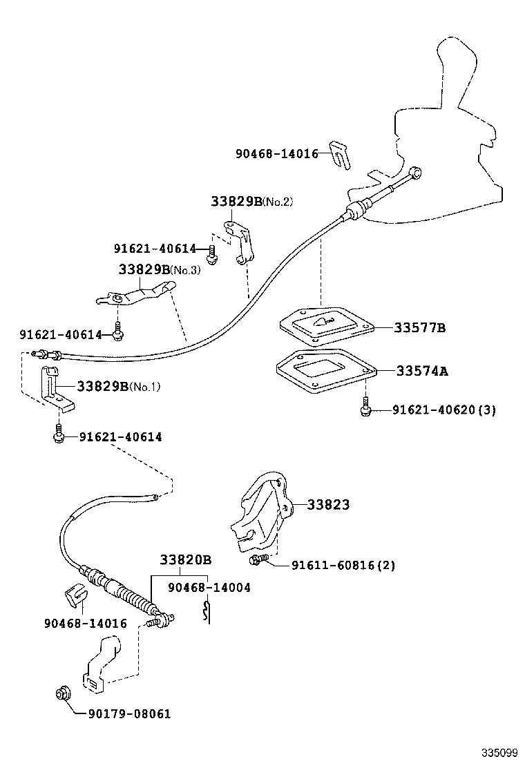 33823-20140 BRACKET, TRANSMISSION CONTROL CABLE, NO.1 product image