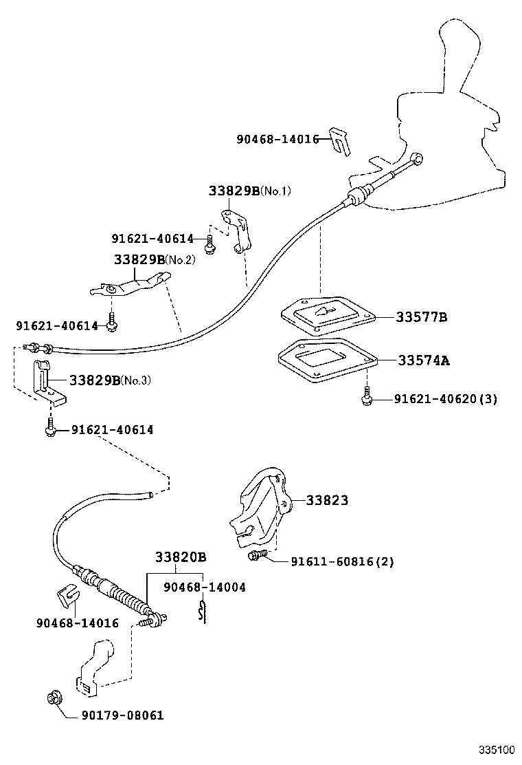 33823-20140 BRACKET, TRANSMISSION CONTROL CABLE, NO.1 product image