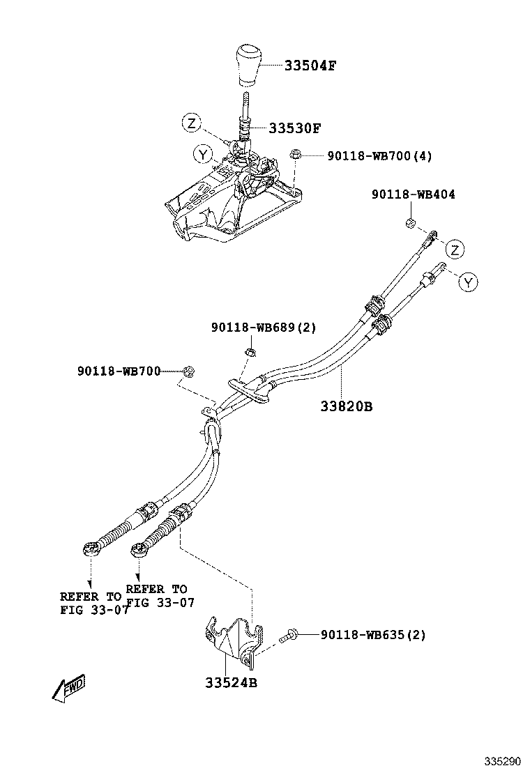 90118-WB634 BOLT (FOR TRANSMISSION CONTROL CABLE BRACKET) product image