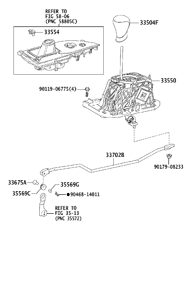 Toyota 33504-24150-C8 KNOB SUB-ASSY, SHIFT LEVER