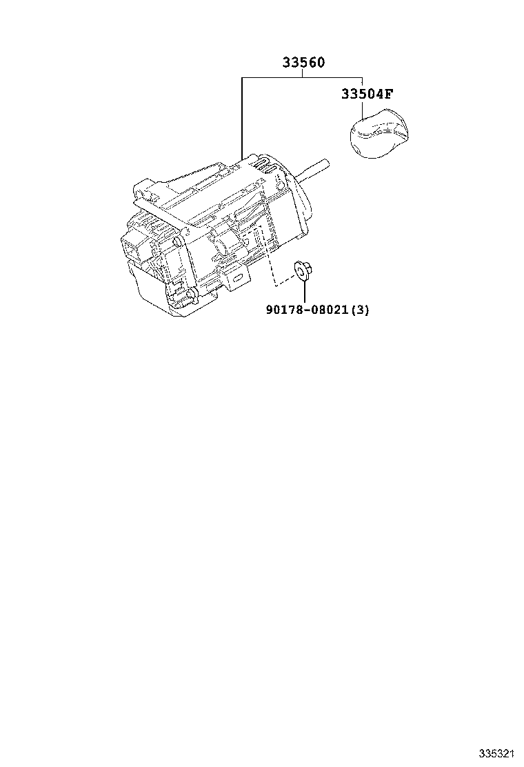 33504-47080 KNOB SUB-ASSY, SHIFT LEVER product image