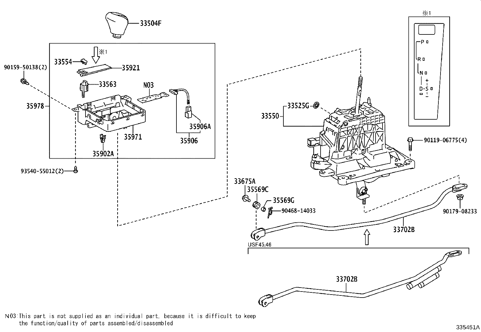 33504-50310 KNOB SUB-ASSY, SHIFT LEVER product image