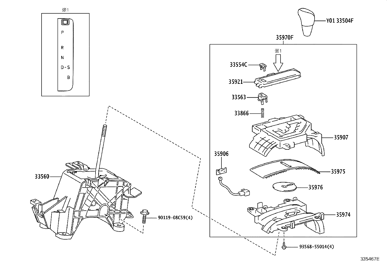 33550-20A31 UNIT ASSY, SHIFT LOCK CONTROL product image