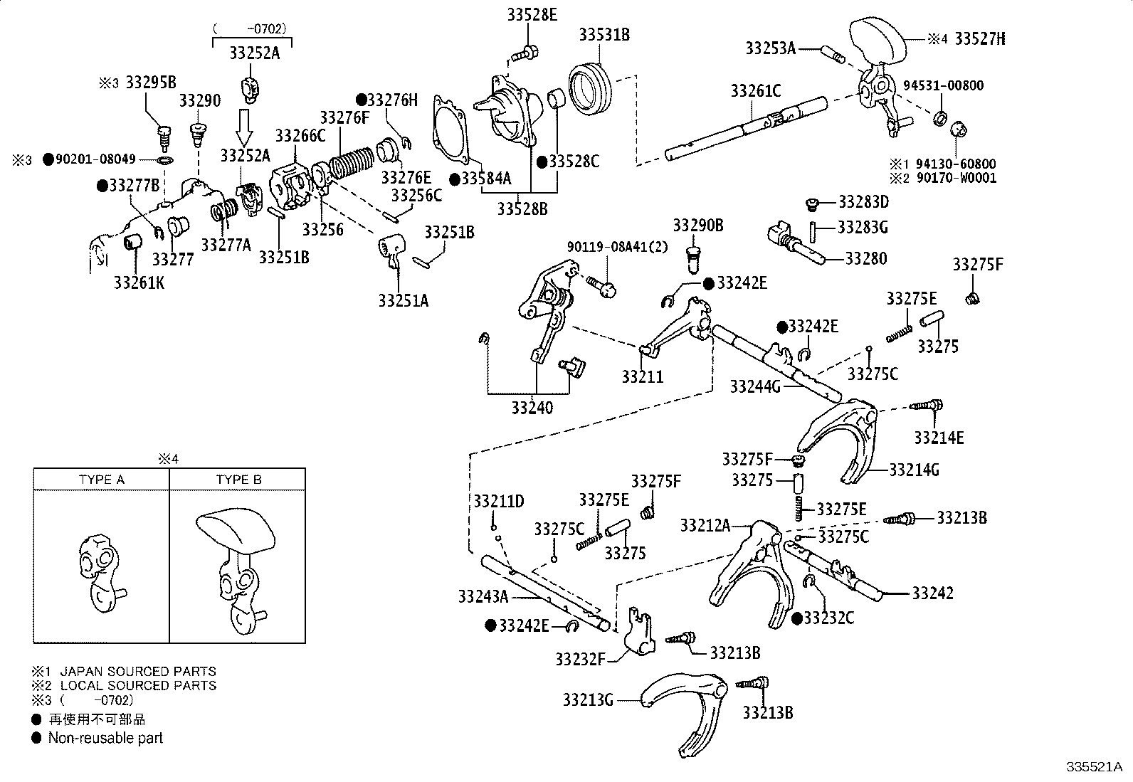 33261-20140 SHAFT, SHIFT & SELECT LEVER product image