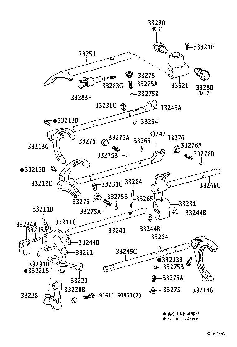33243-71020 SHAFT, GEAR SHIFT FORK, NO.2 product image