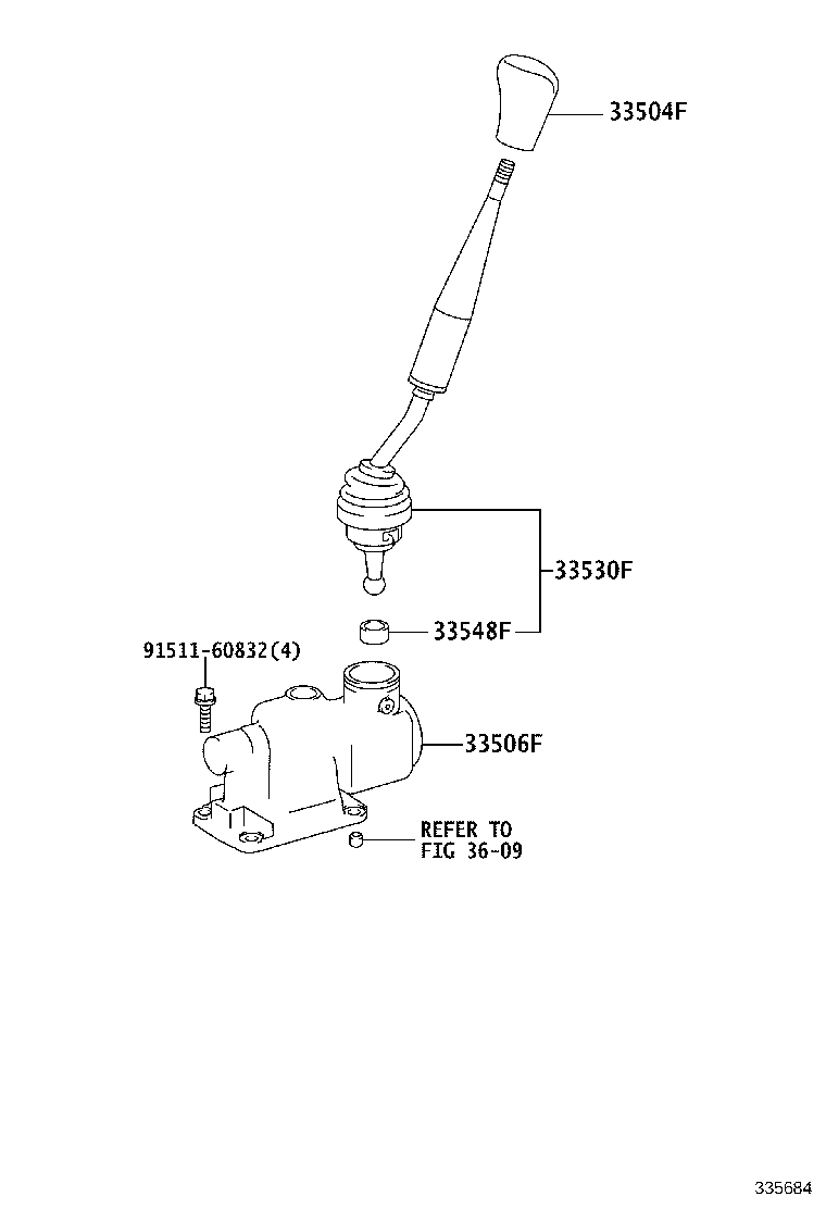 33530-60711 LEVER ASSY, SHIFT (FOR FLOOR SHIFT) product image