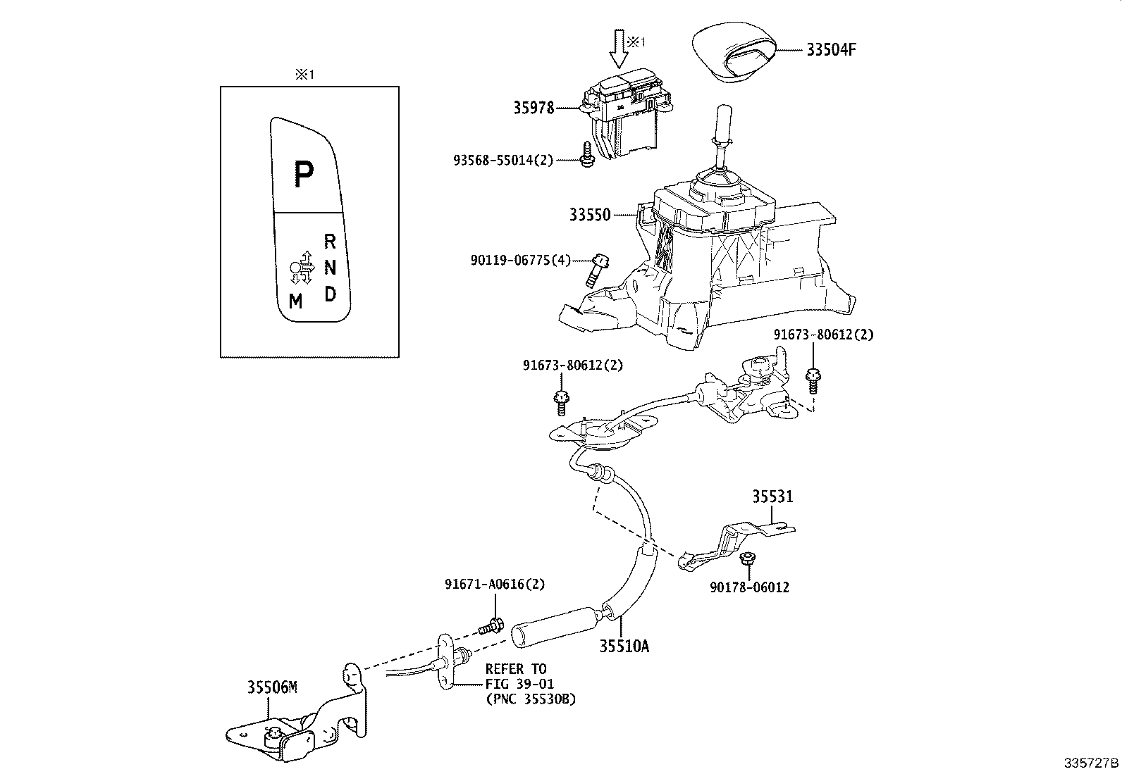 35510-50090 LEVER ASSY, PARKING LOCK RELEASE product image