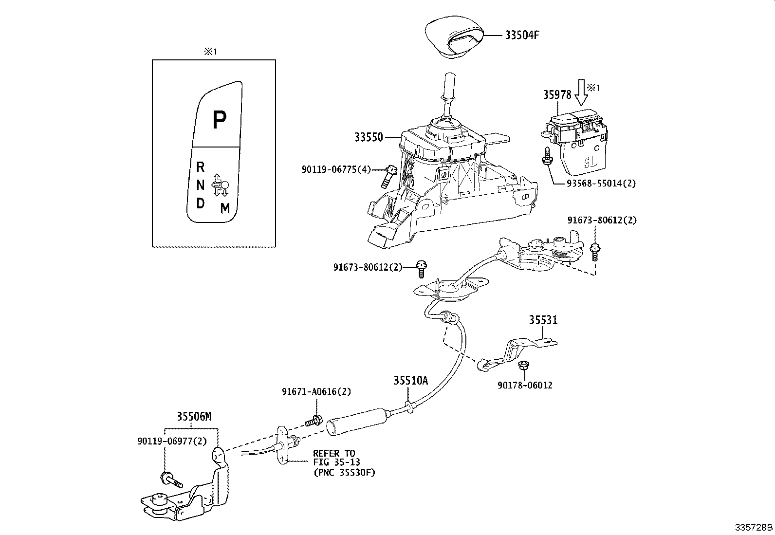 35510-50090 LEVER ASSY, PARKING LOCK RELEASE product image