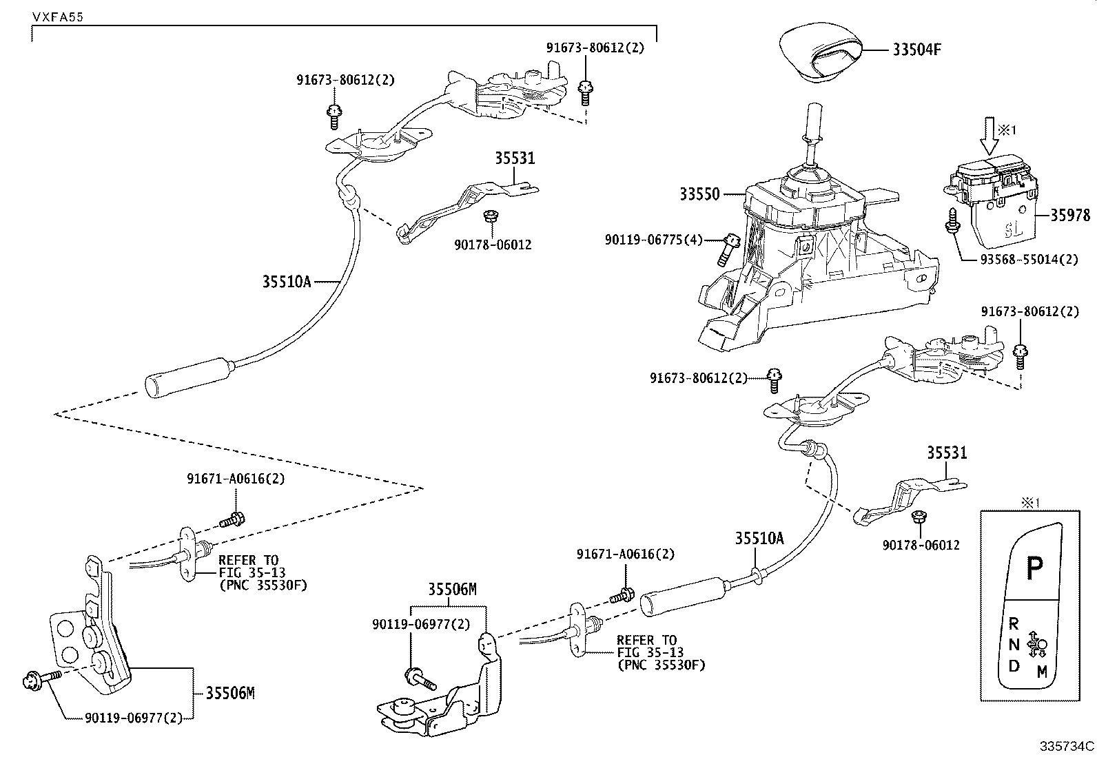Toyota 35510-11080 LEVER ASSY, PARKING LOCK RELEASE