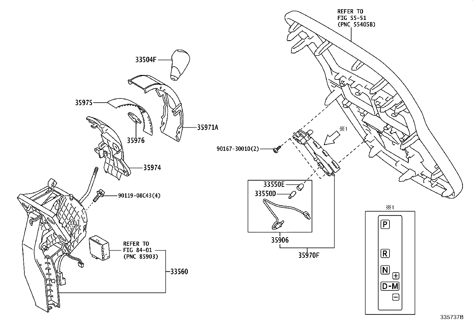 33560-28080 UNIT ASSY, SHIFT LOCK CONTROL product image