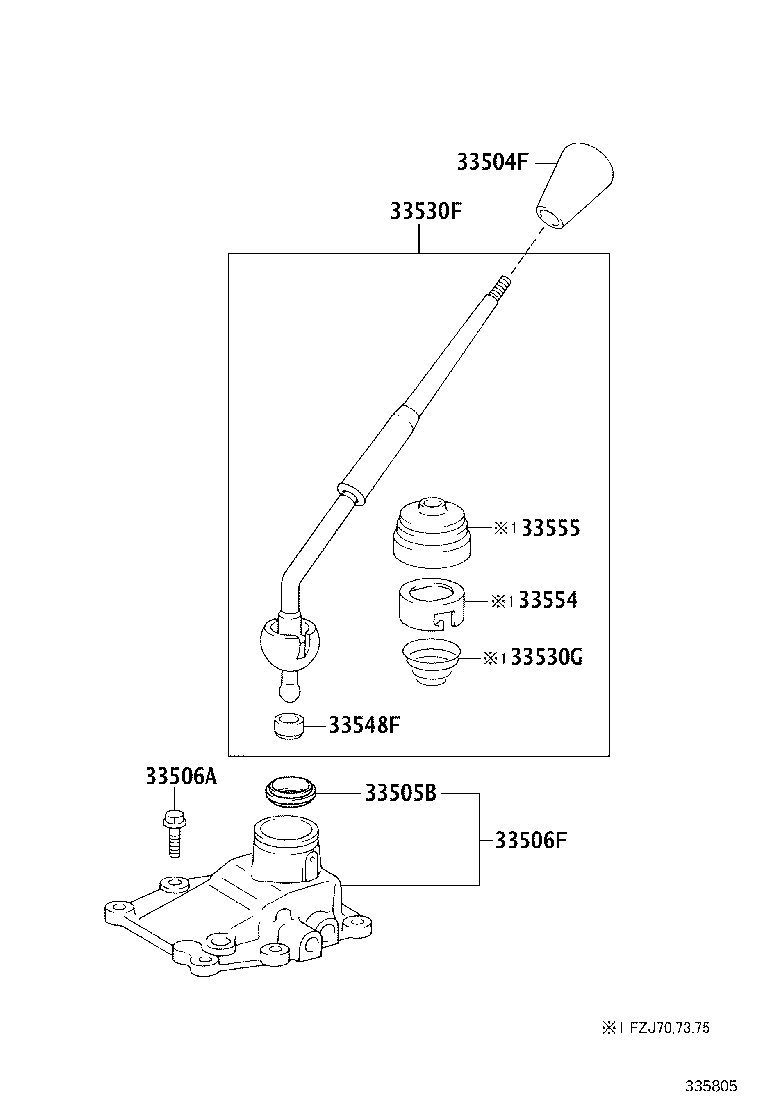 33530-60210 LEVER ASSY, SHIFT (FOR FLOOR SHIFT) product image