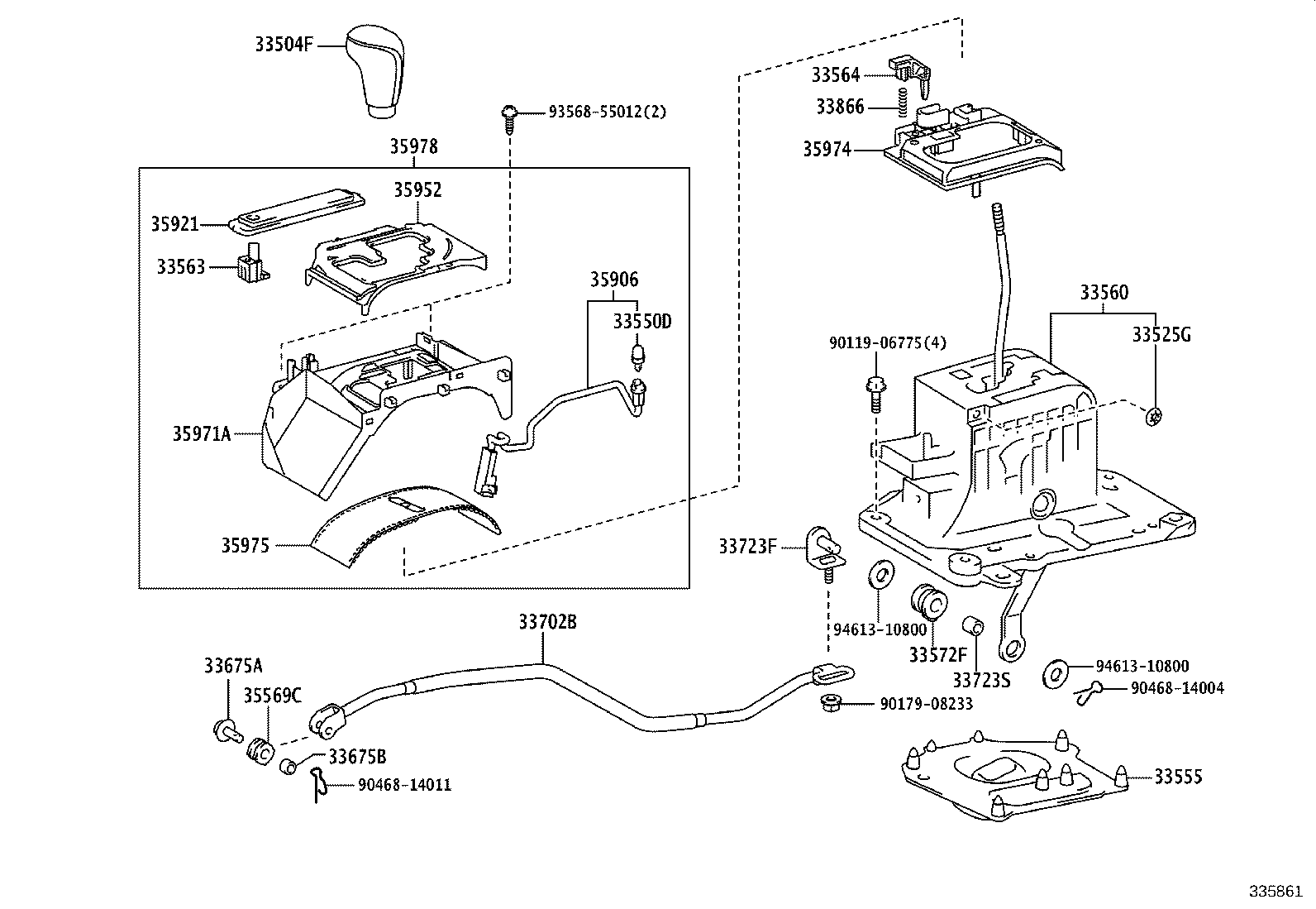 33560-30150 UNIT ASSY, SHIFT LOCK CONTROL product image