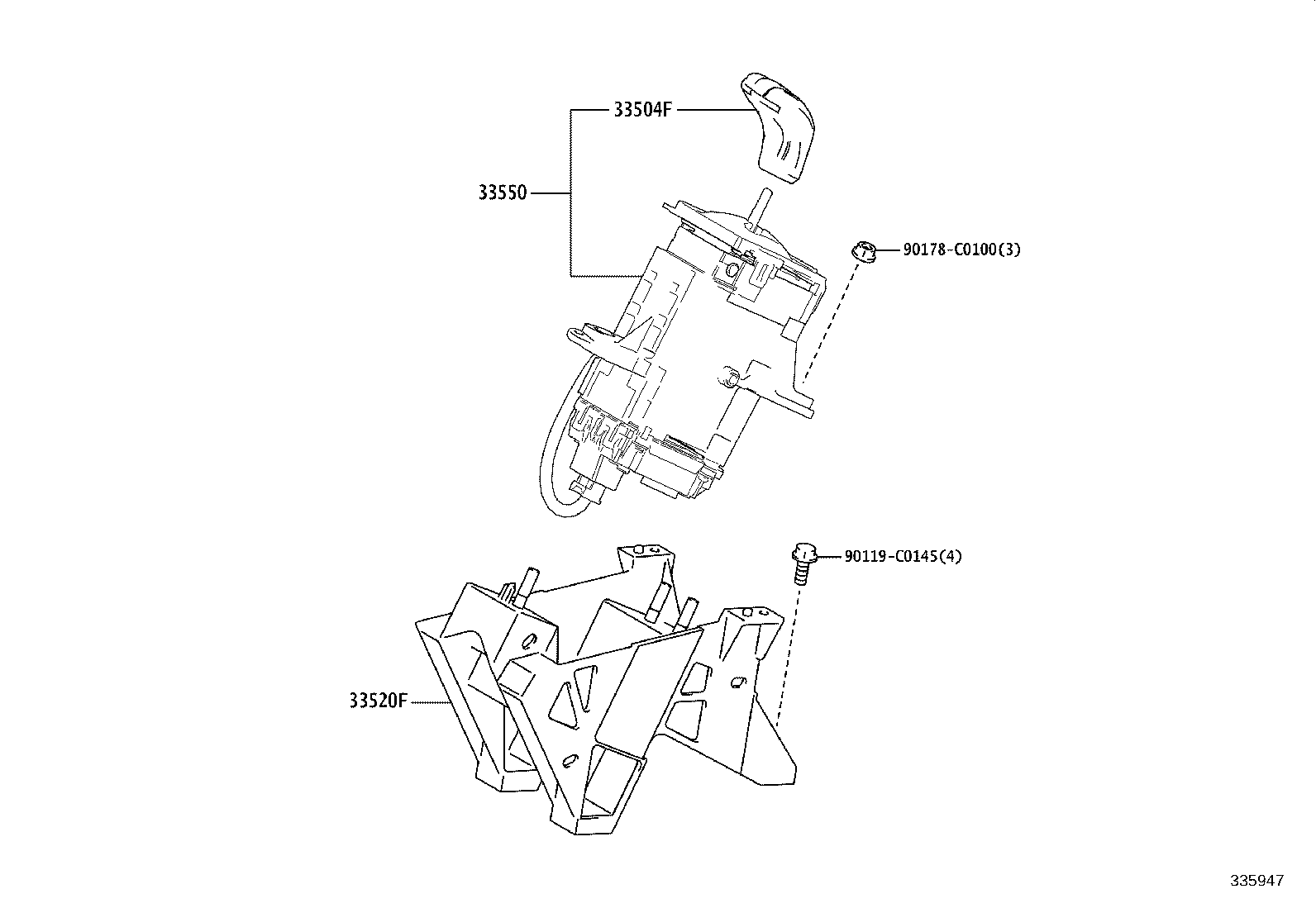 33504-19055 KNOB SUB-ASSY, SHIFT LEVER product image