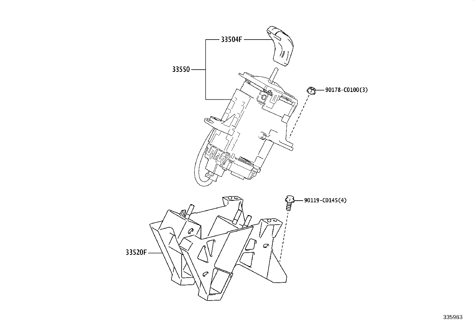 33504-19065 KNOB SUB-ASSY, SHIFT LEVER product image