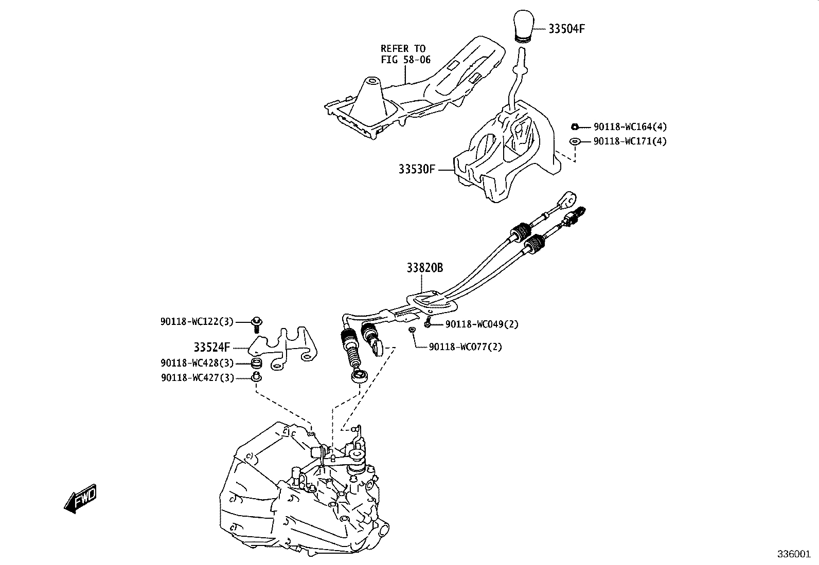 90118-WC021 BOLT (FOR TRANSMISSION CONTROL CABLE BRACKET) product image