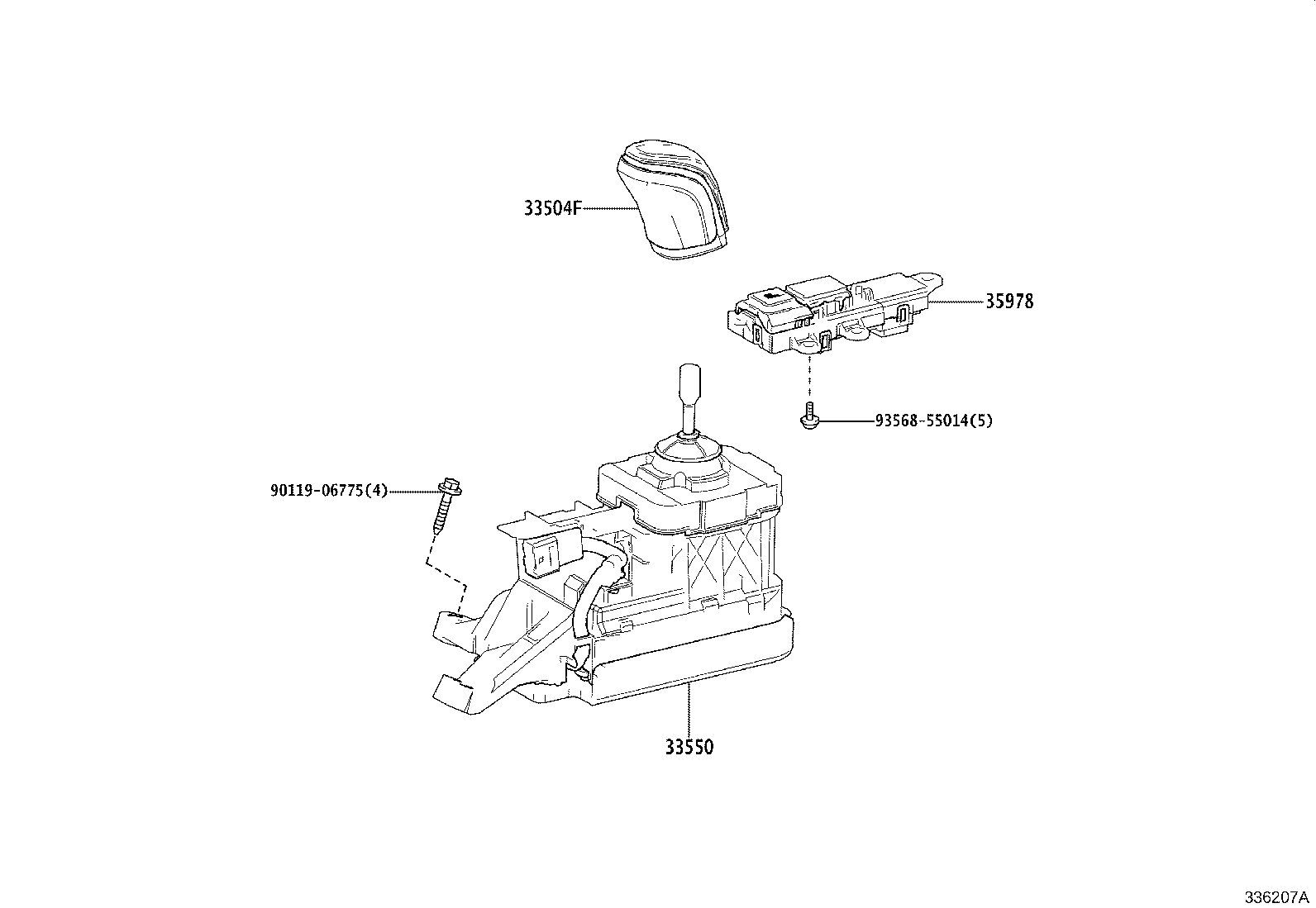 Toyota 33504-76090-C2 KNOB SUB-ASSY, SHIFT LEVER