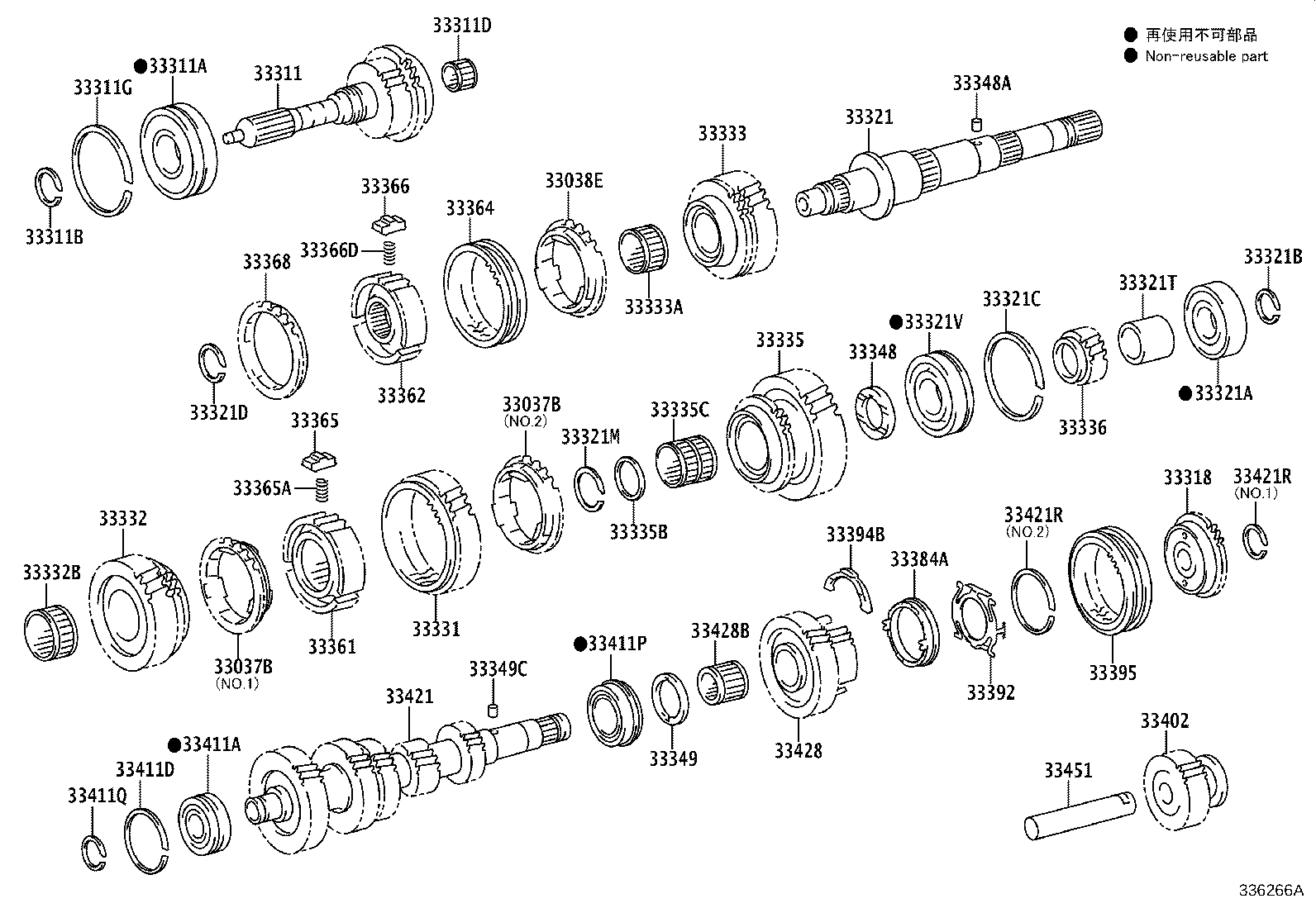 33362-0K031 HUB, TRANSMISSION CLUTCH, NO.2 product image