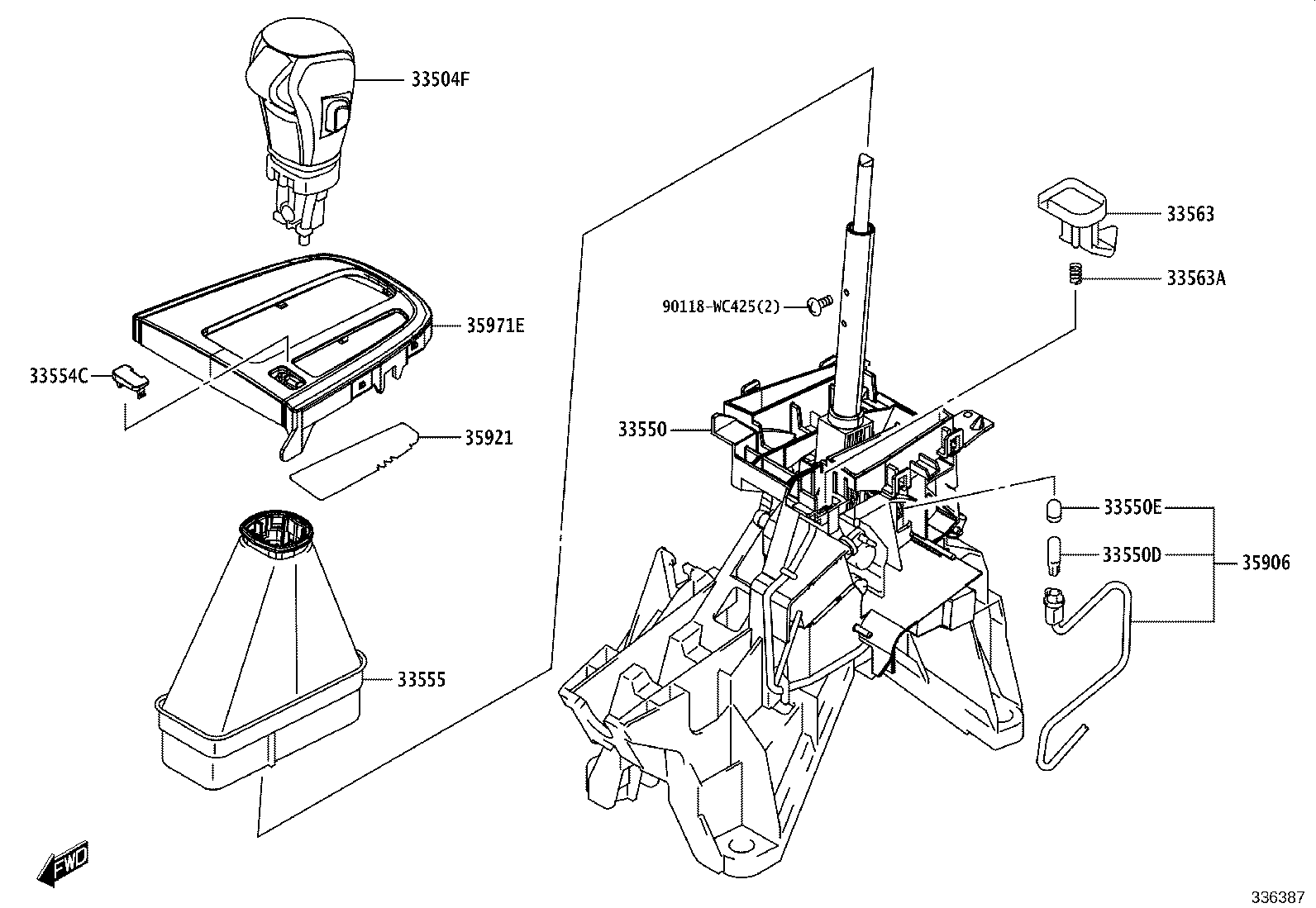 33504-WC004 KNOB SUB-ASSY, SHIFT LEVER product image