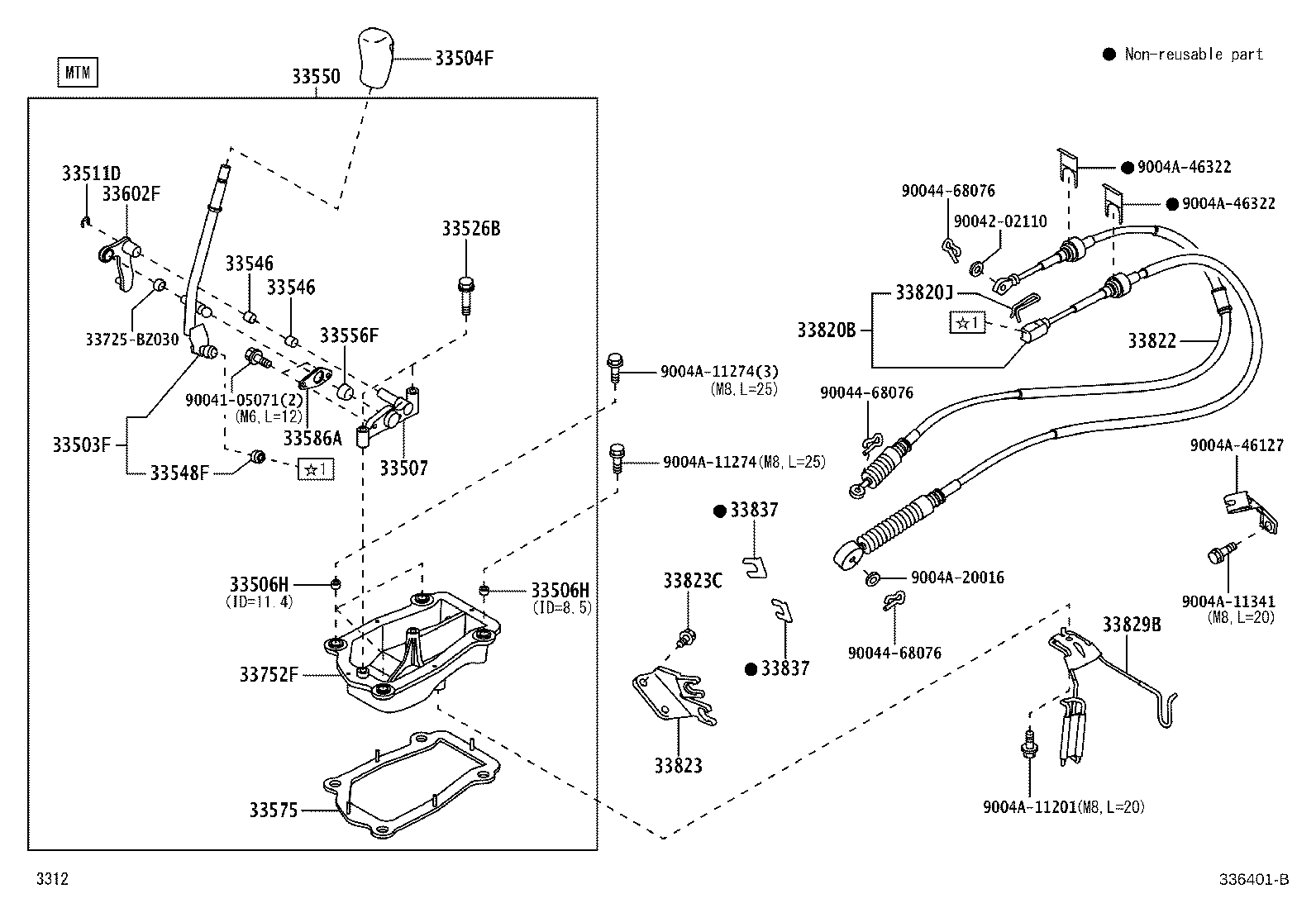 33504-B0010 KNOB SUB-ASSY, SHIFT LEVER product image