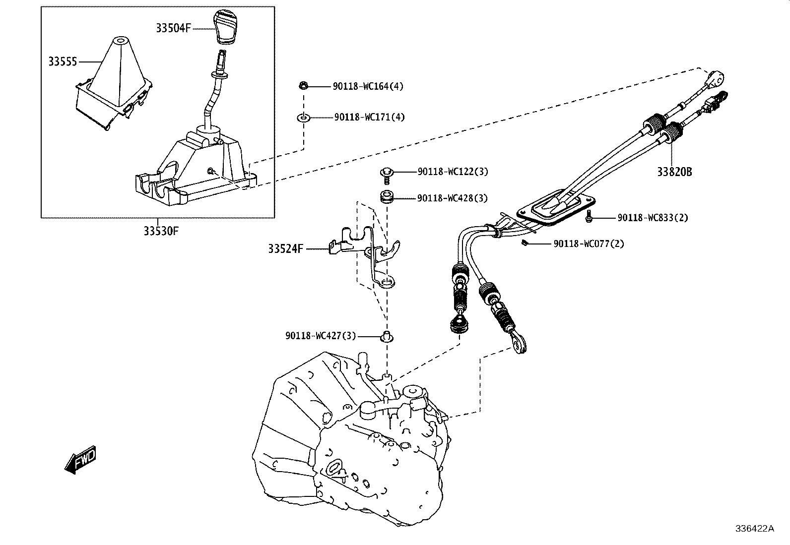 33530-WC008 LEVER ASSY, SHIFT (FOR FLOOR SHIFT) product image