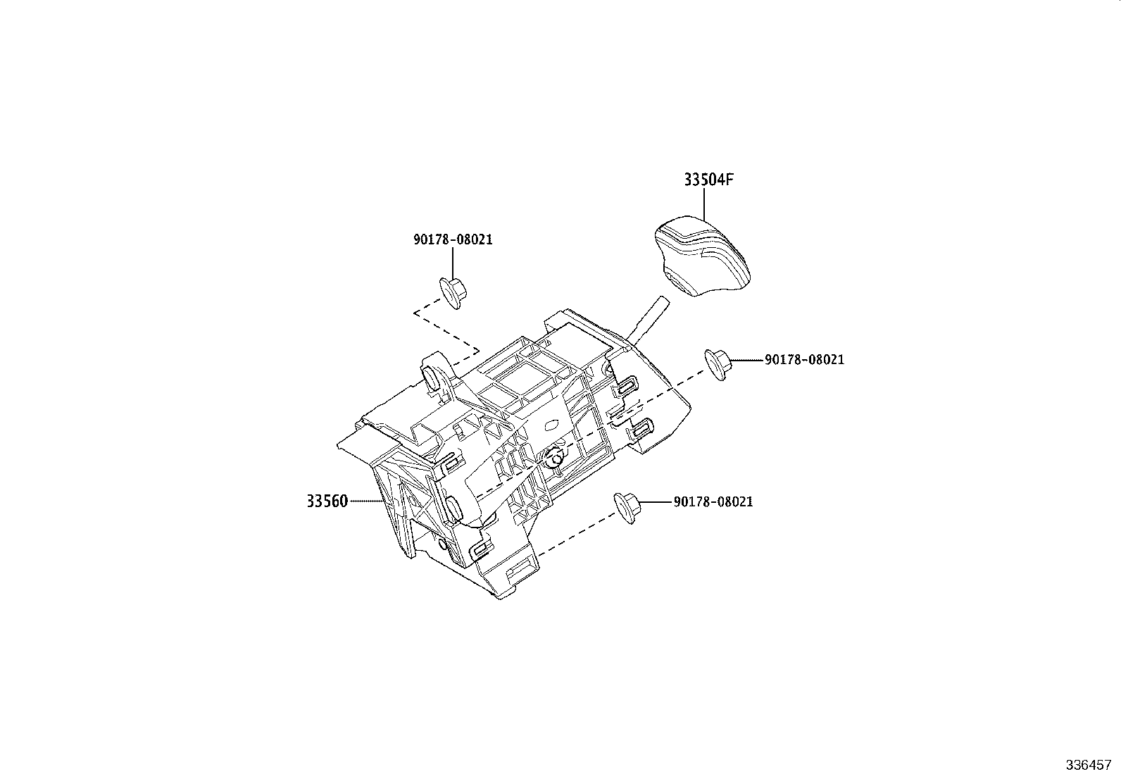 33504-62050 KNOB SUB-ASSY, SHIFT LEVER product image