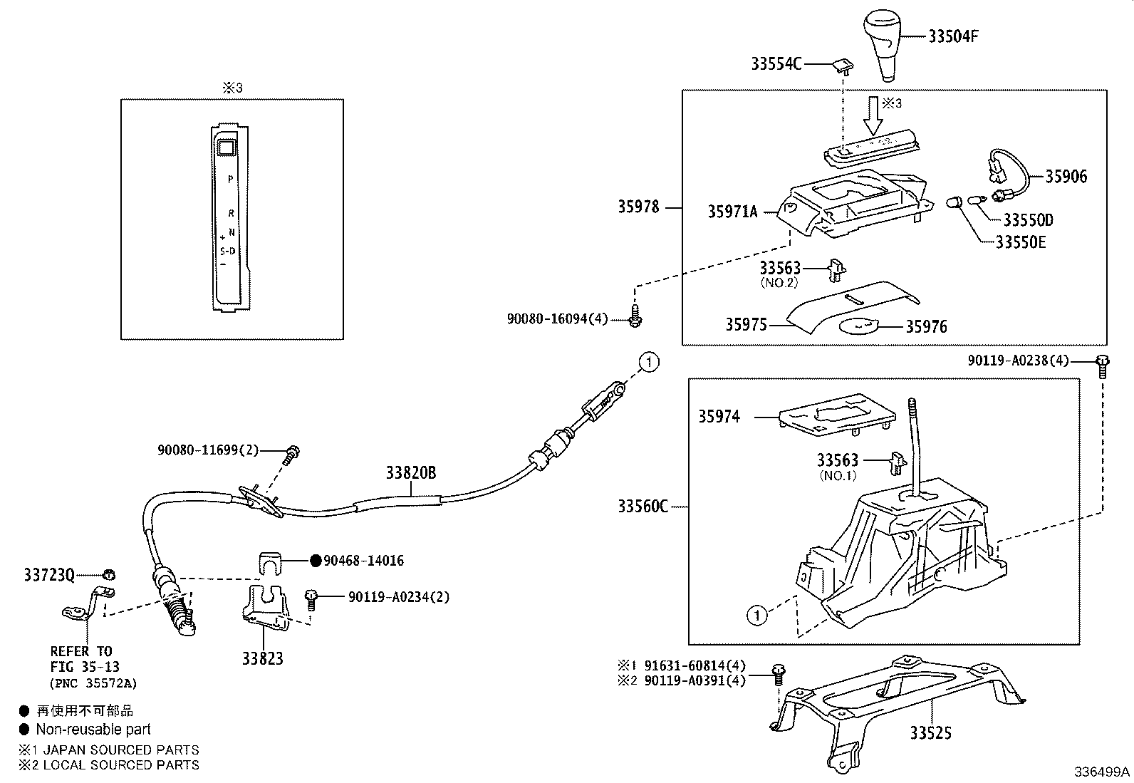 Toyota 33504-06320-B0 KNOB SUB-ASSY, SHIFT LEVER