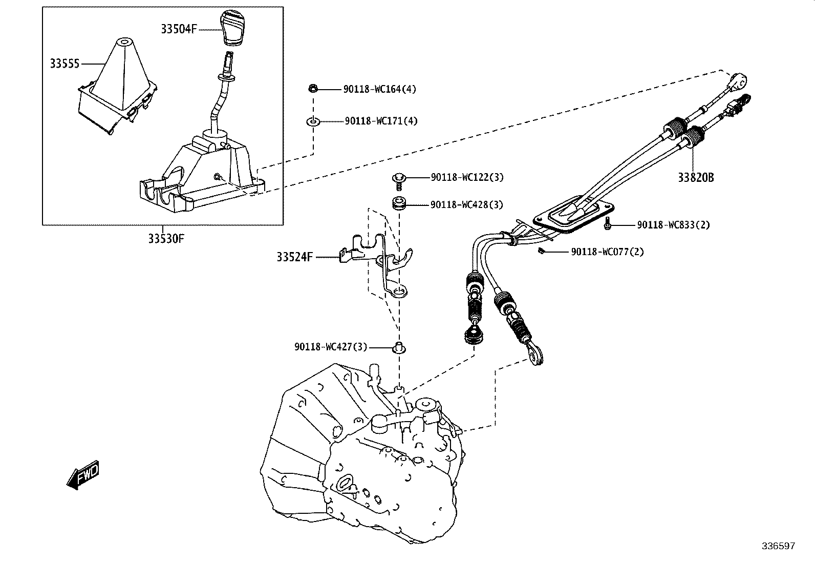 33530-WC009 LEVER ASSY, SHIFT (FOR FLOOR SHIFT) product image