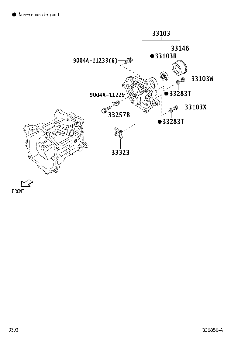 33103-BZ050 HOUSING SUB-ASSY, EXTENSION(MTM) product image
