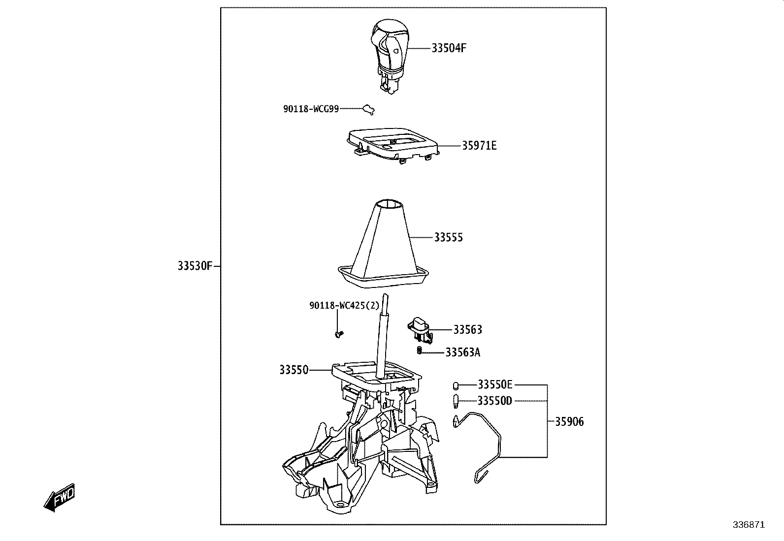 33530-WC053 LEVER ASSY, SHIFT (FOR FLOOR SHIFT) product image