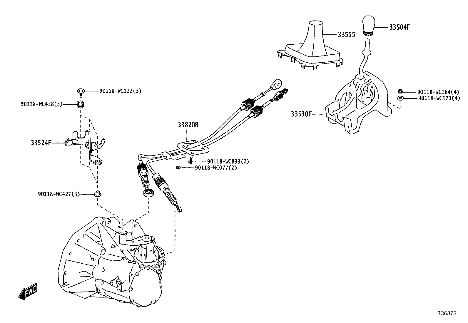 33530-WC053 LEVER ASSY, SHIFT (FOR FLOOR SHIFT) product image