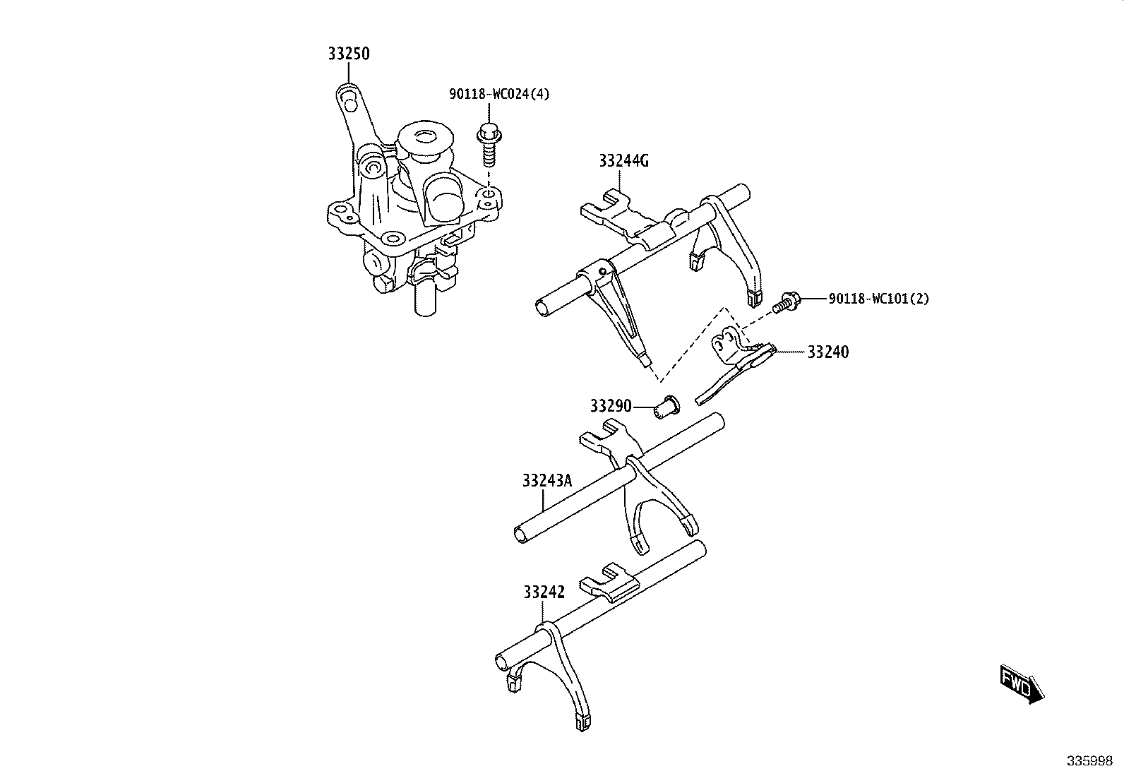 33250-WC003 SHAFT ASSY, SHIFT & SELECT LEVER product image