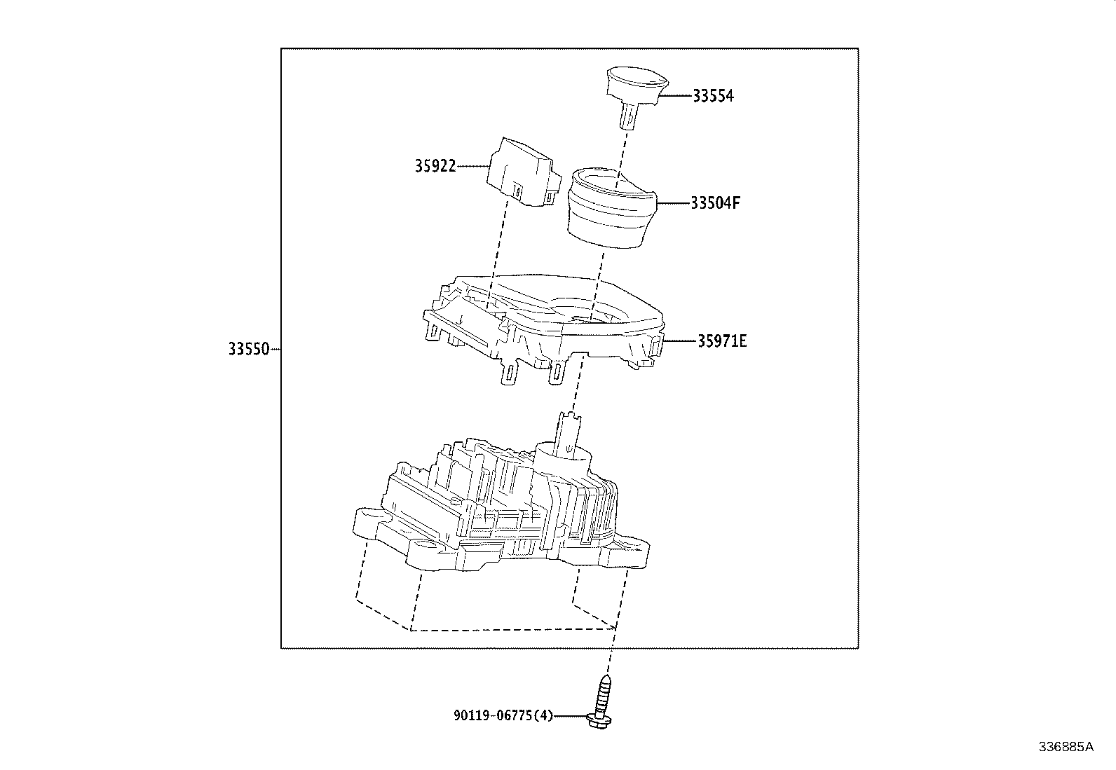 Toyota 33504-42140 KNOB SUB-ASSY, SHIFT LEVER