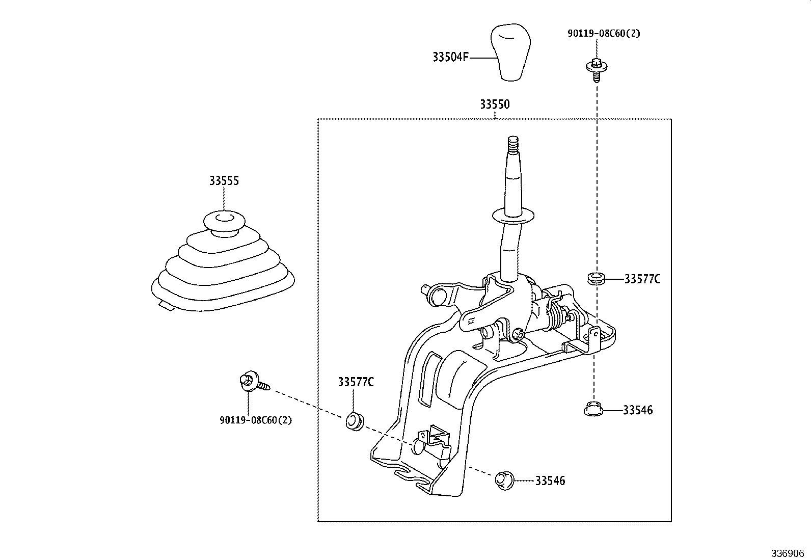 33804-25050 BRACKET, TRANSMISSION CONTROL CABLE, NO.1 product image