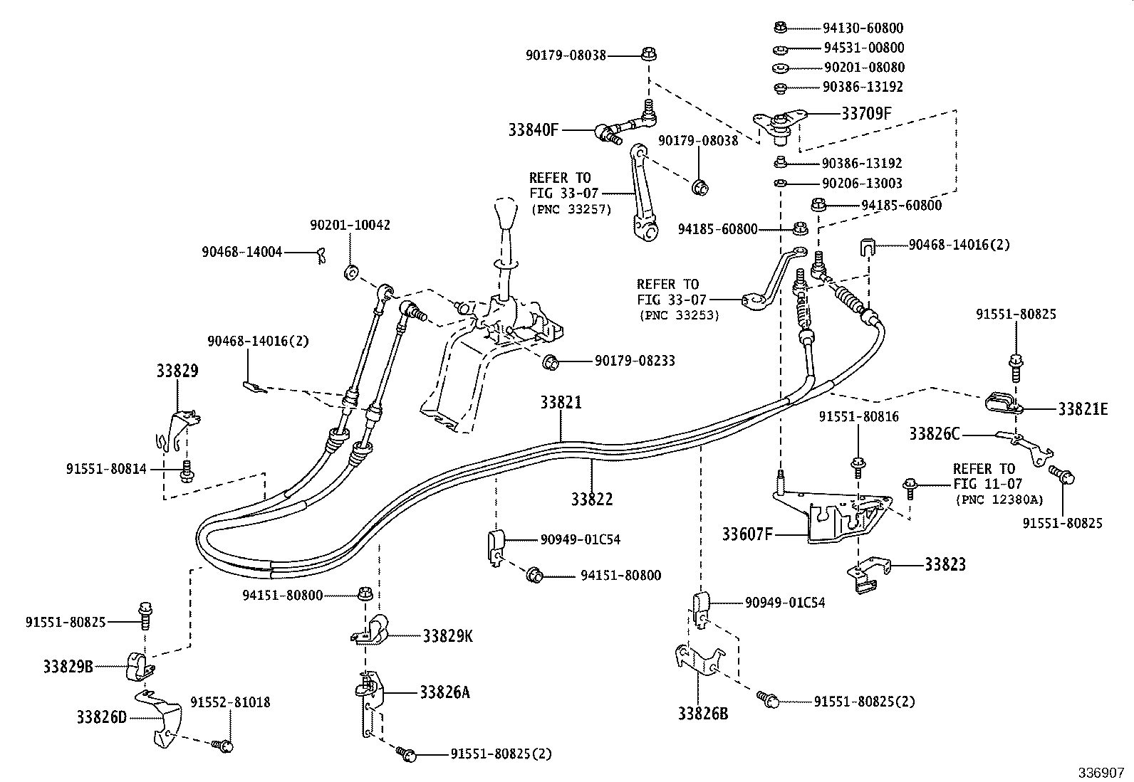 33804-25050 BRACKET, TRANSMISSION CONTROL CABLE, NO.1 product image