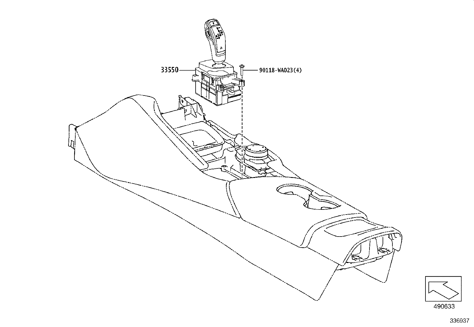 33504-WAA02 KNOB SUB-ASSY, SHIFT LEVER product image