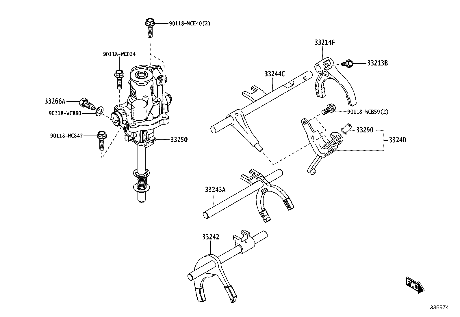 33250-WC007 SHAFT ASSY, SHIFT & SELECT LEVER product image